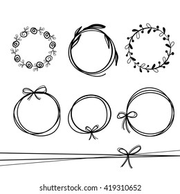 Hand Drawn Circular Border Stock Illustrations Images Vectors