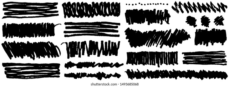 
Set of hand draws black paint, ink brush strokes, brushes, lines. Dirty artistic grunge design elements. Vector 