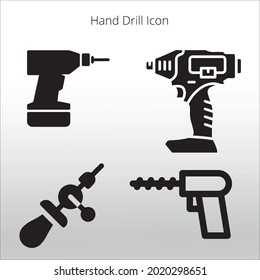 Handbohr-Symbol, Linie einzeln oder Logo, einzelne Zeichen, Vektorsymbol, Umriss- und Strichstil Sammlung von hochwertiger Vektorgrafik in Farbstil,
