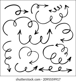 Juego de flechas graciosas para los menús, bodas, decoración de tarjetas de felicitación. Indicadores vectoriales en blanco y negro. Diseño de flecha simple.