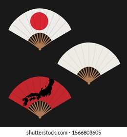Set of hand fans. Decorative fans vector isolated on background