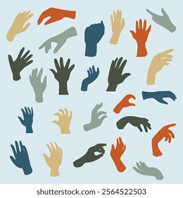 set of hand gesture design element