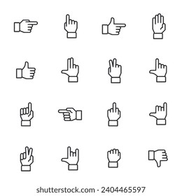 set of hand gesture icons