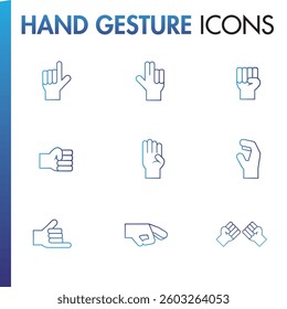 Set of hand gesture icons Flat design