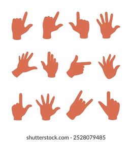 set of hand gesture vector art design