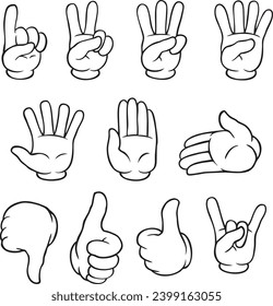 set of hand gestures. EPS 10