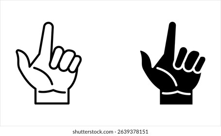 Set of hand gestures linear icons, vector illustration on white background.
