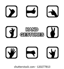 set of hand gestures. signs. vector eps10