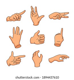 Set Hand Gestures Various Positions Stock Vector (Royalty Free ...