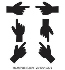 set of hand gestures vector