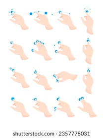 Set of Hand Gestures Vector Illustration