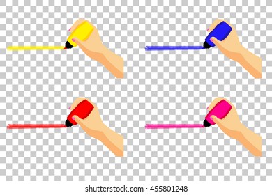 Set of Hand Give a Mark, at transparent effect background

