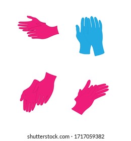 Set Hand gloves logo illustration template