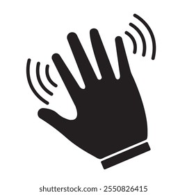 Set of hand hello icons. Hand waving, hand gesture, hello, hi, bye, wave hello, goodbye, greeting symbol. Vector.