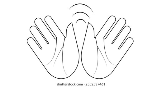 Set of hand hello icons. Hand waving, hand gesture, hello, hi, bye, wave hello, goodbye, greeting symbol. Vector. 333