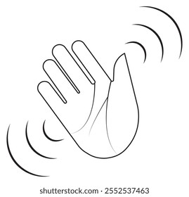 Set of hand hello icons. Hand waving, hand gesture, hello, hi, bye, wave hello, goodbye, greeting symbol. Vector. 333