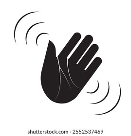 Set of hand hello icons. Hand waving, hand gesture, hello, hi, bye, wave hello, goodbye, greeting symbol. Vector. 333