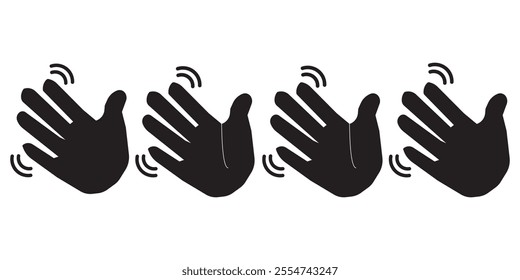 Set of hand hello icons. Hand waving, hand gesture, hello, hi, bye, wave hello, goodbye, greeting symbol. Vector. design eps 10 