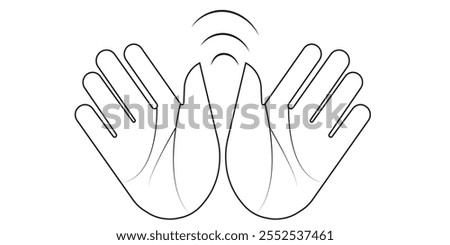 Set of hand hello icons. Hand waving, hand gesture, hello, hi, bye, wave hello, goodbye, greeting symbol. Vector. 333