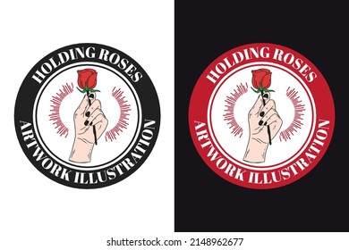 Set Hand Hold Rose dark illustration skull bones head hand drawn hatching outline style mystical celestial symbol tattoo merchandise t-shirt merch