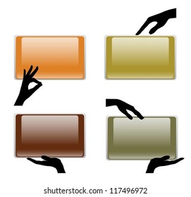 Set of hand holding card