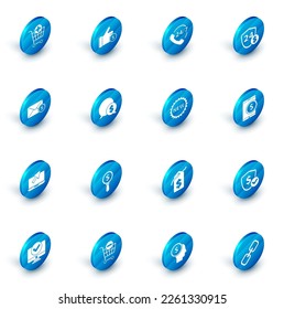 Set Hand holding coin, Telephone 24 hours support, Shield with dollar, Envelope, Laptop cursor, Speech bubble, Tablet and Price tag New icon. Vector