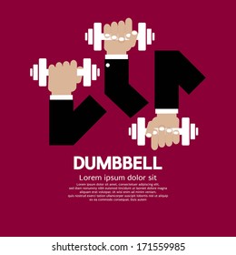Set Of Hand Holding Dumbbell