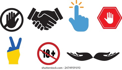 conjunto de Ilustración vectorial de iconos de mano 