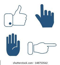 Set of hand icons