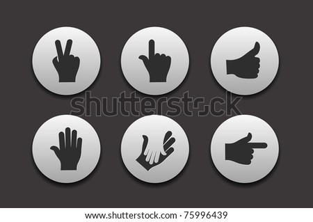 Set of Hand Icons graphics for web design collections.