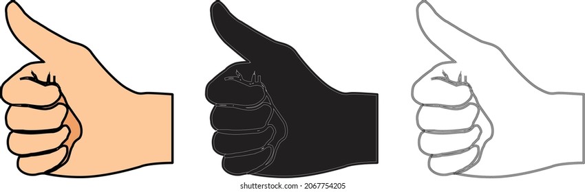Set hand isolated on white background. vector illustration