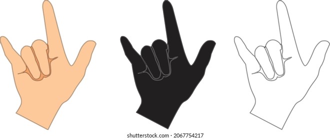 Set hand isolated on white background. vector illustration