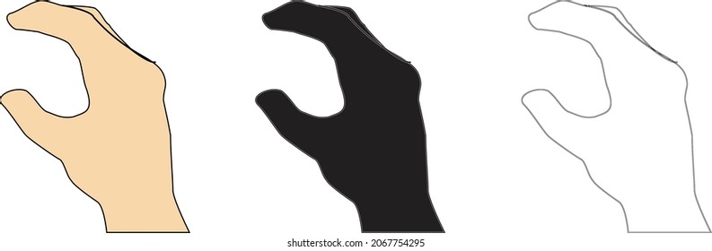 Hand einzeln auf weißem Hintergrund. Vektorgrafik