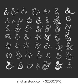 Conjunto de ampersands con letras a mano