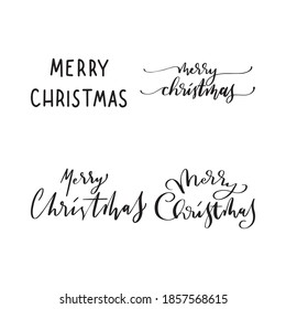 Un Juego De Letras De Mano Dio Feliz Navidad Con Fondo Blanco. Caligrafía moderna. Plantilla de diseño de letras.