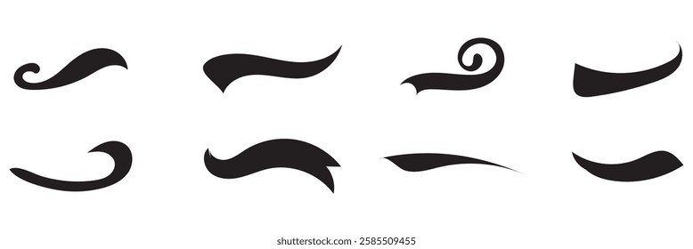 Set of hand lettering underlines lines. Vector underline stroke. Design concept element collection. 1176