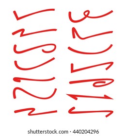 set of hand lettering underlines lines 