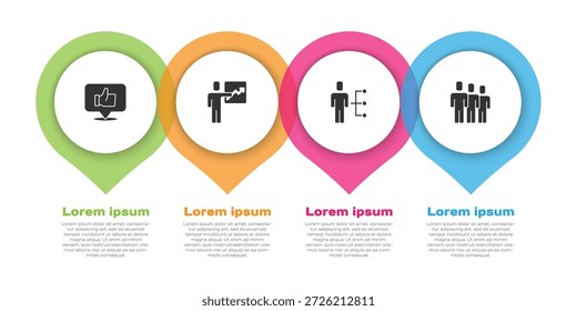 Set Hand like, Team leader, User of man in business suit and Users group. Business infographic template. Vector