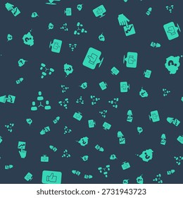 Set Hand like, Team leader, Project team base and Question mark on seamless pattern. Vector