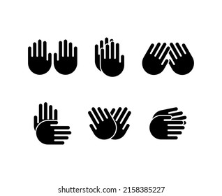 Set of hand logo symbol icon with different gesture