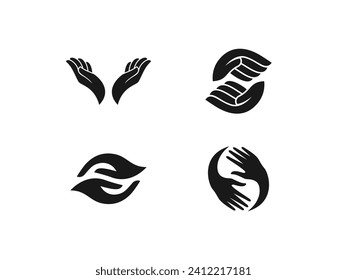 set of hand logo vector illustration. hand care vector icon