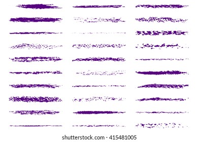 Set of hand made crayon brush strokes. Vector