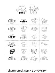 set hand made fonts the labor day