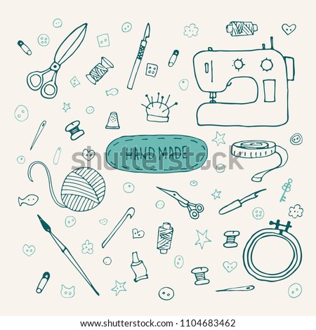 set "hand made" is ideal for printing, accessories, business cards, banners.