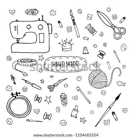 set "hand made" is ideal for printing, accessories, business cards, banners.