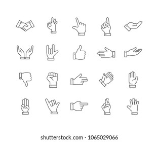 Hand Gesture Minimal Thin Line Web Stock Vector (Royalty Free ...