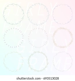  Set of hand paint girly frame02