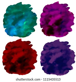 Set of hand painted abstract colorful watercolor background. Vector illustration. Perfect for card, banner, template, decoration, print, cover, web, element design.