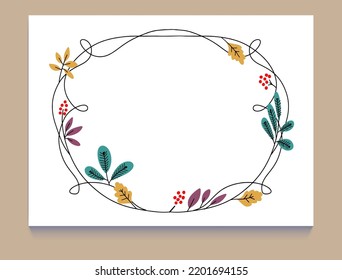 Set of hand painted Autumn Leaf Frame, Leaves clipart. Hand drawn isolated on white background