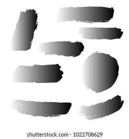 Set of Hand Painted Black Brush Strokes. Vector Grunge Brushes. Vector Frame For Text Modern Art Graphics For Hipsters.  Dirty Artistic Creative Design Elements. Perfect For Logo, Banner.